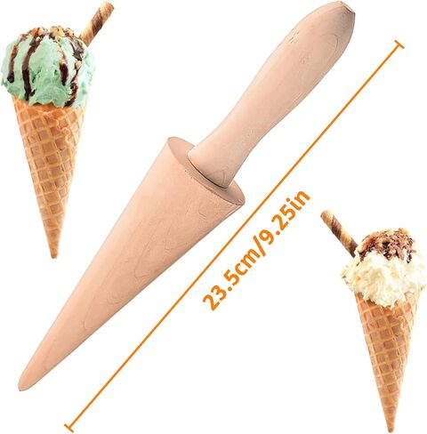 جير متوفر بكرة مخروطية من كرومكاكي، اداة تشكيل مخروطية الوافل، قالب خشبي للمعجنات والايس كريم المخروطي، ادوات صنع الحلويات والطبخ وتزيين الخبز in Kuwait