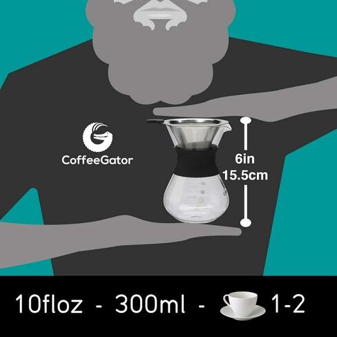 Coffee Gator Pour Over Coffee Maker Portable - 10.5oz in Kuwait