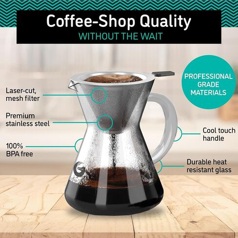 Coffee Gator Pour Over Coffee Maker Portable - 10.5oz in Saudi Arabia