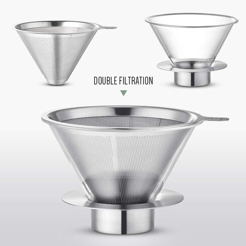 Soulhand Pour Over Coffee Maker Set | 1~4 Cups Coffee Pour Over Set | Includes Stainless Steel Coffee Dripper, 17oz/500ml Gooseneck Kettle, Heat-resistant Carafe & 50pcs Filter Paper in Saudi Arabia