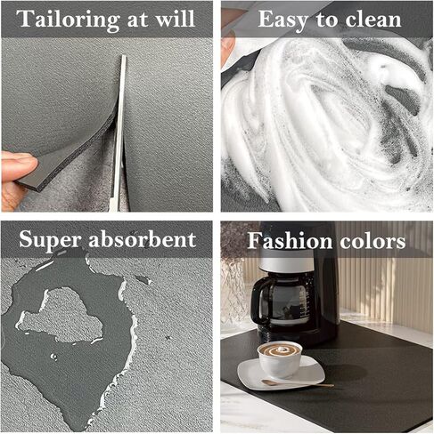 2 حزمة حصيرة بار القهوة ، حصائر بار القهوة حصيرة لطاولة المطبخ ، اكسسوارات بار القهوة تناسب تحت صانع القهوة آلة القهوة القهوة آلة تحضير القهوة آلة الإسبريسو رف الأطباق ، أسود in Kuwait