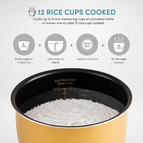 Aroma Housewares ARC-6106 Aroma Professional 6 Cups Uncooked Rice, Slow Cooker, Food Steamer, MultiCooker, Champagne in Saudi Arabia