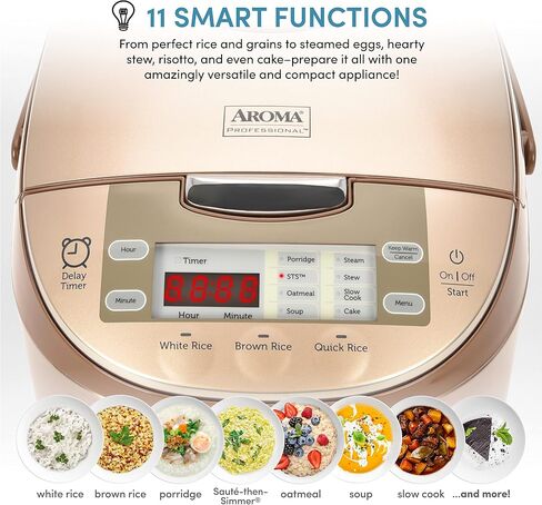 Aroma Housewares ARC-6106 Aroma Professional 6 Cups Uncooked Rice, Slow Cooker, Food Steamer, MultiCooker, Champagne in Saudi Arabia