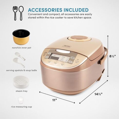 Aroma Housewares ARC-6106 Aroma Professional 6 Cups Uncooked Rice, Slow Cooker, Food Steamer, MultiCooker, Champagne in Saudi Arabia