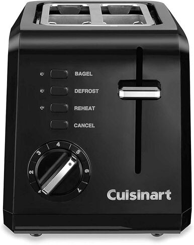 محمصة خبز صغيرة الحجم من Cuisinart - شريحتين - CPT-122 - أسود (متجددة) in Kuwait