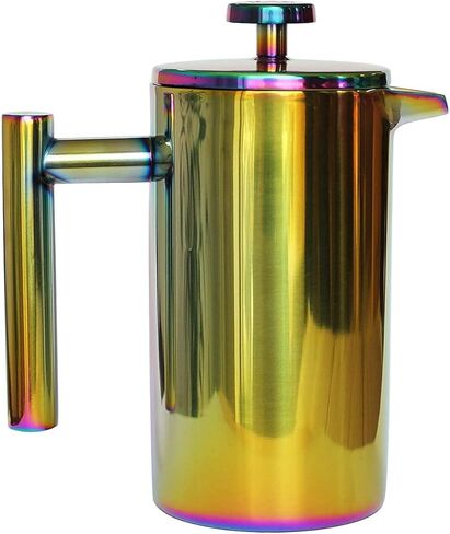 French Press Coffee Maker – 1 or 2 Cups Small Stainless Steel Coffee Maker Double Walled French Press Rainbow 12oz/350ml in Saudi Arabia