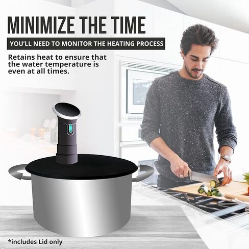 اغطية سيليكون للطباخ الدقيق تونجاس Sous Vide - تناسب الاواني حتى 10.5 انش - متوافقة مع طناجر Anova Culinary Sous Vide الدقيقة - تمنع تبخر الماء وتحتفظ بالنكهة in Kuwait