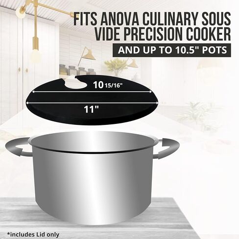اغطية سيليكون للطباخ الدقيق تونجاس Sous Vide - تناسب الاواني حتى 10.5 انش - متوافقة مع طناجر Anova Culinary Sous Vide الدقيقة - تمنع تبخر الماء وتحتفظ بالنكهة in Kuwait