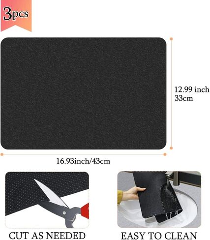 حصيرة مقاومة للحرارة من Advantez للمقلاة الهوائية، 3 قطع من منزلقات أجهزة المطبخ وحصيرة غير قابلة للانزلاق، حصيرة طاولة المطبخ، واقيات مضادة قابلة لإعادة الاستخدام لمقلاة الهواء وخلاط وصانع القهوة وبخار الميكروويف in Kuwait