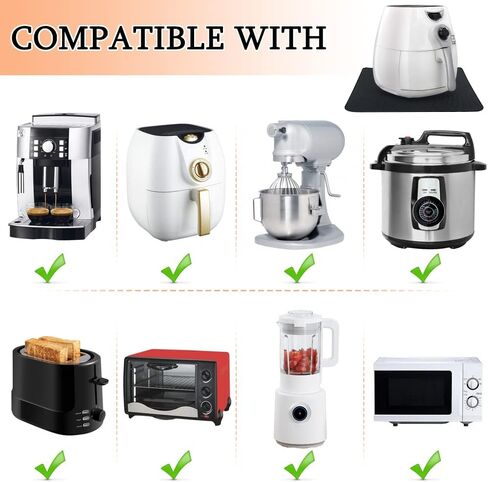 حصيرة مقاومة للحرارة من Advantez للمقلاة الهوائية، 3 قطع من منزلقات أجهزة المطبخ وحصيرة غير قابلة للانزلاق، حصيرة طاولة المطبخ، واقيات مضادة قابلة لإعادة الاستخدام لمقلاة الهواء وخلاط وصانع القهوة وبخار الميكروويف in Kuwait