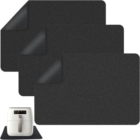 حصيرة مقاومة للحرارة من Advantez للمقلاة الهوائية، 3 قطع من منزلقات أجهزة المطبخ وحصيرة غير قابلة للانزلاق، حصيرة طاولة المطبخ، واقيات مضادة قابلة لإعادة الاستخدام لمقلاة الهواء وخلاط وصانع القهوة وبخار الميكروويف in Kuwait