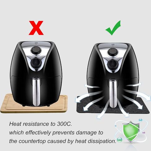 4 Pieces Heat Resistant Mat Small Appliance Non-slip Mat Air Fryer Countertop Mat Felt Thickened Oven Mat Kitchen Countertop Protector for Coffee Maker Air Fryer Blender Toaster, 12" x 17" in Saudi Arabia