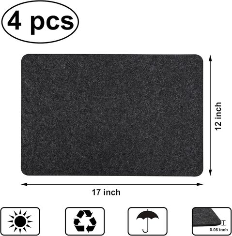 4 Pieces Heat Resistant Mat Small Appliance Non-slip Mat Air Fryer Countertop Mat Felt Thickened Oven Mat Kitchen Countertop Protector for Coffee Maker Air Fryer Blender Toaster, 12" x 17" in Saudi Arabia