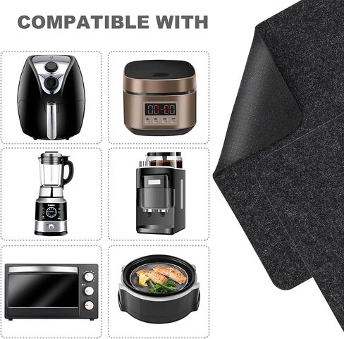 4 Pieces Heat Resistant Mat Small Appliance Non-slip Mat Air Fryer Countertop Mat Felt Thickened Oven Mat Kitchen Countertop Protector for Coffee Maker Air Fryer Blender Toaster, 12" x 17" in Saudi Arabia