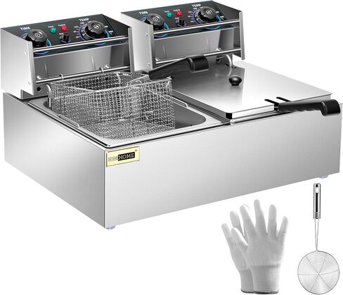 VIVOHOME 2500W 10.6 QT Electric Deep Fryer with 6.3 QT Removable Basket, Temperature Adjustable 140-392℉ in Saudi Arabia