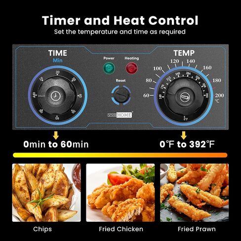 VIVOHOME 2500W 10.6 QT Electric Deep Fryer with 6.3 QT Removable Basket, Temperature Adjustable 140-392℉ in Saudi Arabia