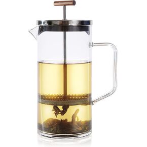 Teabloom Tea Press with Copper Pull Handle and Stainless Steel Filter – Tea Connoisseur's Choice – Pekoe Tea Maker, 12-Ounce