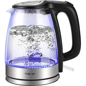 TUMIDY Glass Electric Kettle Water Boiler, 1.7L Fast Boil Auto Shut-Off Hot Water Kettle with Boil Dry Protection and LED Light, Built-in Mesh Filter Tea Kettle for Tea Coffee Hot Cocoa 1500W BPA Free in Saudi Arabia
