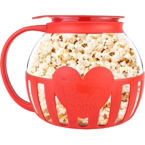 The Original Korcci 3 Quart Microwave Glass Popcorn Popper, Borosilicate Glass, Dishwasher Safe, 3-in-1 Silicone Lid, BPA Free, Family Size (Blue) in Kuwait