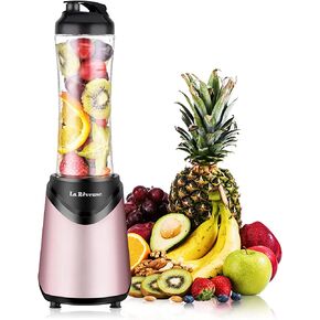 La Reveuse Smoothies Blender Personal Size 300 Watts with 18 oz BPA-Free Portable Travel Sports Bottle, Silver in Saudi Arabia