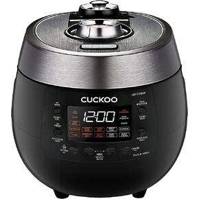 CUCKOO CRP-RT0609FB 6-Cup (Uncooked) / 12-Cup (Cooked) Twin Pressure Rice Cooker & Warmer with Nonstick Inner Pot, 14 Menu Options, Safe Steam Release, 3 Voice Guide, Auto Clean (Black)