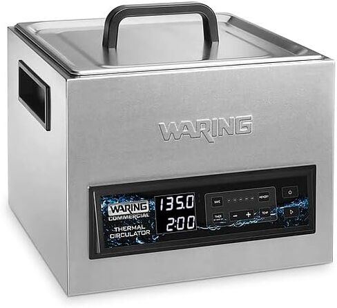 Waring Commercial WSV16 16 جهاز تدوير حراري مستقل لـ Sous Vide، 16 لتر/4.2 جالون، لوحة تحكم تعمل باللمس بالسعة، 5 إعدادات قابلة للبرمجة، مؤقت، 120 فولت، 1560 وات، قابس 5-15 مرحلة in Kuwait