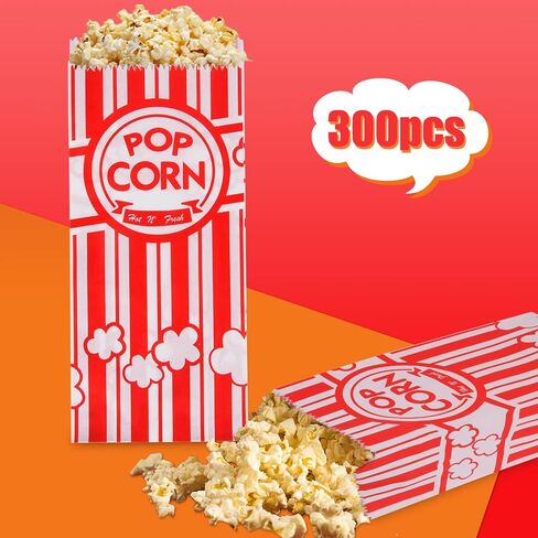 300pcs Paper Popcorn Bags for Party, 1 Oz Small Vintage Individual Servings Popcorn Container Pop Corn Bags for Popcorn Machine in Saudi Arabia