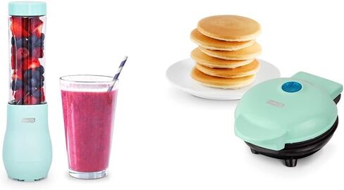 Dash Mighty Mini 10 oz Compact Personal Bottle Blender with Travel Lid, Aqua in Kuwait