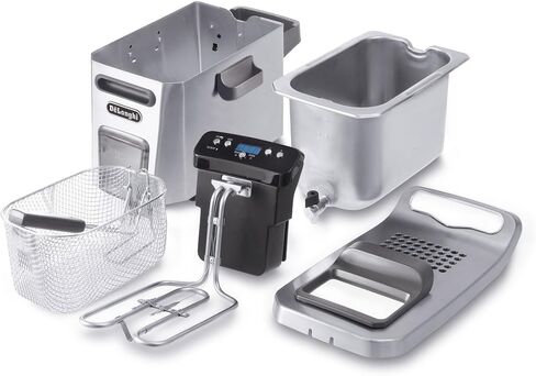 De'Longhi Livenza Dual Zone Easy Clean Deep Fryer, 18 x 11 x 12.5 inches, Silver in Saudi Arabia