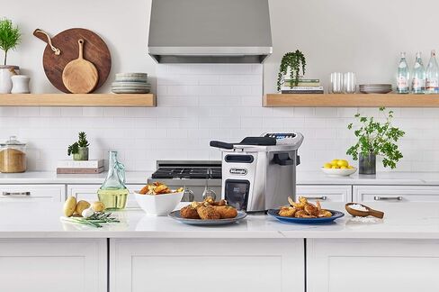De'Longhi Livenza Dual Zone Easy Clean Deep Fryer, 18 x 11 x 12.5 inches, Silver in Saudi Arabia