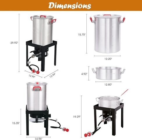Creole Feast TFK-TG-3001 30 Turkey and 10 Qt. Fish Fryer Boiler Steamer Set, Silver in Saudi Arabia