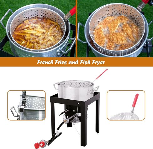 Creole Feast TFK-TG-3001 30 Turkey and 10 Qt. Fish Fryer Boiler Steamer Set, Silver in Saudi Arabia
