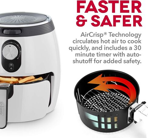 Dash Deluxe Electric Air Fryer + Oven Cooker with Temperature Control, Non-stick Fry Basket, Recipe Guide + Auto Shut off Feature, 1200-Watt, 3 Quart - Aqua in Saudi Arabia