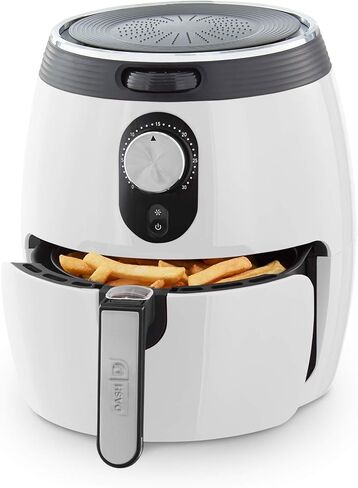 Dash Deluxe Electric Air Fryer + Oven Cooker with Temperature Control, Non-stick Fry Basket, Recipe Guide + Auto Shut off Feature, 1200-Watt, 3 Quart - Aqua in Saudi Arabia