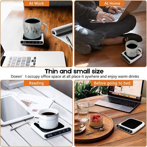 Coffee Mug Warmer with Cup, Electric Cup Warmer & Beverage Heater for Desk Smart heater Auto Shut Off, Heated Mug Use for Office/Home to Warm Coffee Tea Milk in Saudi Arabia