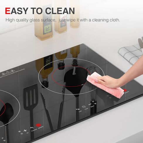 موقد كهربائي QTYANCY، 2400 وات 120 فولت 2 شعلة شاشة LED تعمل باللمس، 9 مستويات تسخين، لوحات ساخنة لمؤشر السطح الساخن للطهي، موقد كهربائي مدمج in Kuwait