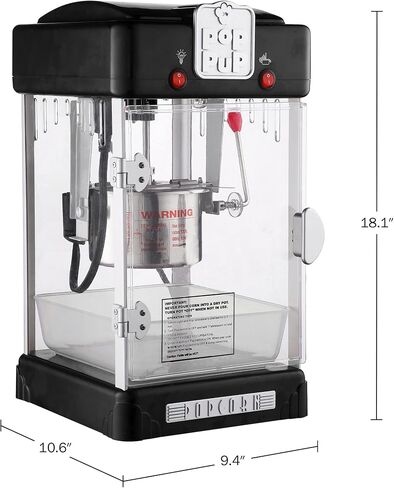 Pop Pup Popcorn Machine - 2.5oz Popper with Stainless-Steel Kettle, Serving Tray, Warming Light and Accessories by Great Northern Popcorn (Red) in Kuwait