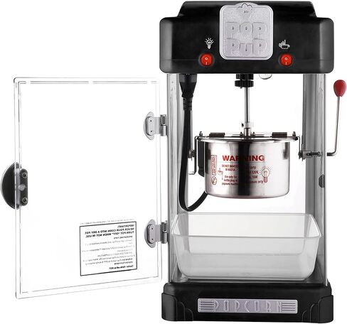 Pop Pup Popcorn Machine - 2.5oz Popper with Stainless-Steel Kettle, Serving Tray, Warming Light and Accessories by Great Northern Popcorn (Red) in Kuwait
