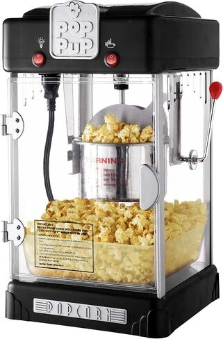 Pop Pup Popcorn Machine - 2.5oz Popper with Stainless-Steel Kettle, Serving Tray, Warming Light and Accessories by Great Northern Popcorn (Red) in Kuwait
