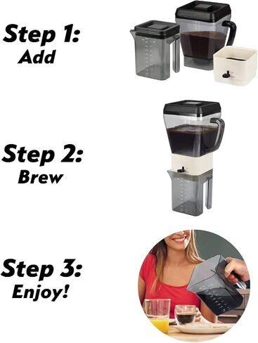Cold Brew Iced Coffee Maker Brews 12 servings of Rich Coffee Concentrate for Hot or Cold Refreshment in Saudi Arabia