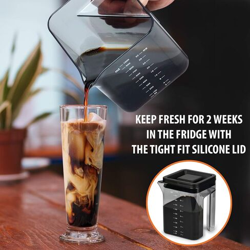 Cold Brew Iced Coffee Maker Brews 12 servings of Rich Coffee Concentrate for Hot or Cold Refreshment in Saudi Arabia
