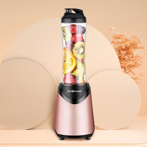 La Reveuse Smoothies Blender Personal Size 300 Watts with 18 oz BPA-Free Portable Travel Sports Bottle, Silver in Kuwait