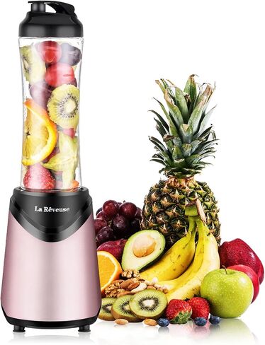 La Reveuse Smoothies Blender Personal Size 300 Watts with 18 oz BPA-Free Portable Travel Sports Bottle, Silver in Kuwait