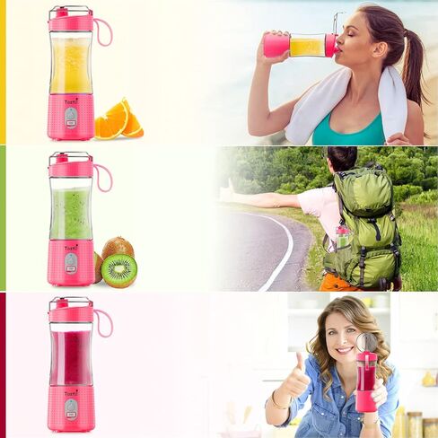 Portable Blender Bottles, Personal Mini Small Blender for Shakes, Smoothies, Fruit Juice and Protein mixes, Cordless, USB-C Rechargeable (Black) in Kuwait