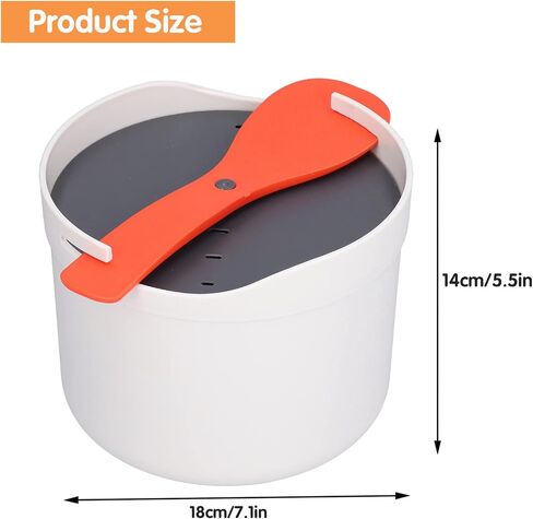 Microwave Rice Cooker Steamer, Microwave Pasta Cooker with Strainer, 2 L Microwave Cookware Set for Rice, Pasta, Vegetables, Quinoa, Oatmeal, Ramen Non stick, Dishwasher Safe, BPA Free in Kuwait