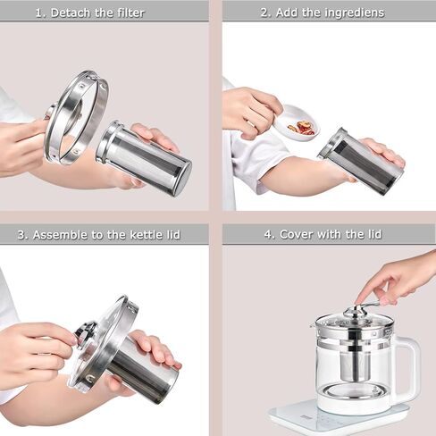 Electric Glass Kettle Electric Kettles for Boiling Water for 1.5 L, Electric Kettle Temperature Control Electric Kettle with Tea Infuse, Tea Maker with 18 Smart Menu, BPA-FREE & Boil-Dry Protection. in Saudi Arabia