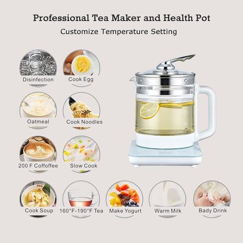 Electric Glass Kettle Electric Kettles for Boiling Water for 1.5 L, Electric Kettle Temperature Control Electric Kettle with Tea Infuse, Tea Maker with 18 Smart Menu, BPA-FREE & Boil-Dry Protection. in Saudi Arabia