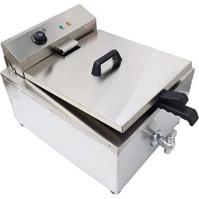 PreAsion 110V 2000W Electric Commercial Deep Fryer 22L Large Capacity Funnel Cake Fryer Stainless Steel Countertop Single Tank Bakery Donut Deep Fryer with 2 Rings in Kuwait