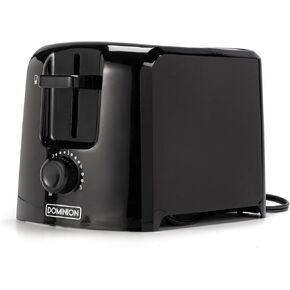 محمصة دومينيون ذات شريحتين مع التحكم في الظل، وصينية فتات الخبز المنزلقة للخارج، وإغلاق تلقائي، وتخزين السلك وجدار بارد، ورفع الخبز المحمص، إصدار محسن، أسود in Kuwait