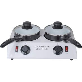 Podoy Chocolate Warmer Melting Pot Tempering Machine Aluminum Manual Melter Cylinder Pot for Warming Melting Create Fresh Delicious Desserts Milk Coffee Wine Juice 30℃-80℃ 60Hz in Kuwait